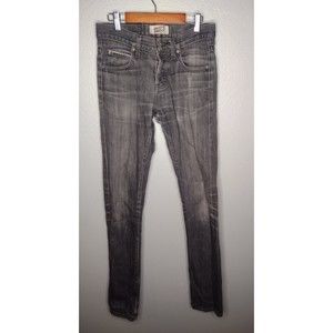 Naked & Famous Men's Skinny Guy Jeans Gray Button Fly Denim Pants E